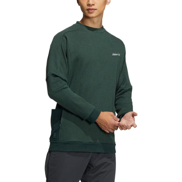Толстовка Men's adidas Gt Crew Sw Solid Color Alphabet Embroidered Round Neck Pullover Long Sleeves Green, зеленый — фото 4