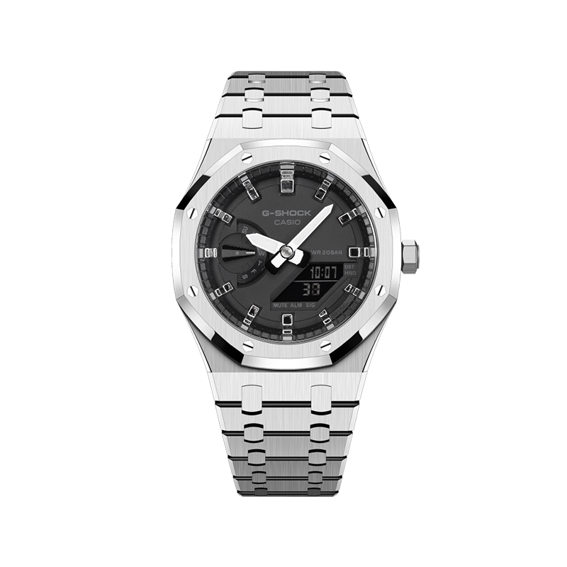 

Унисекс часы CASIO с жидкокристаллическим/аналоговым двойным дисплеем 44,5 мм черные