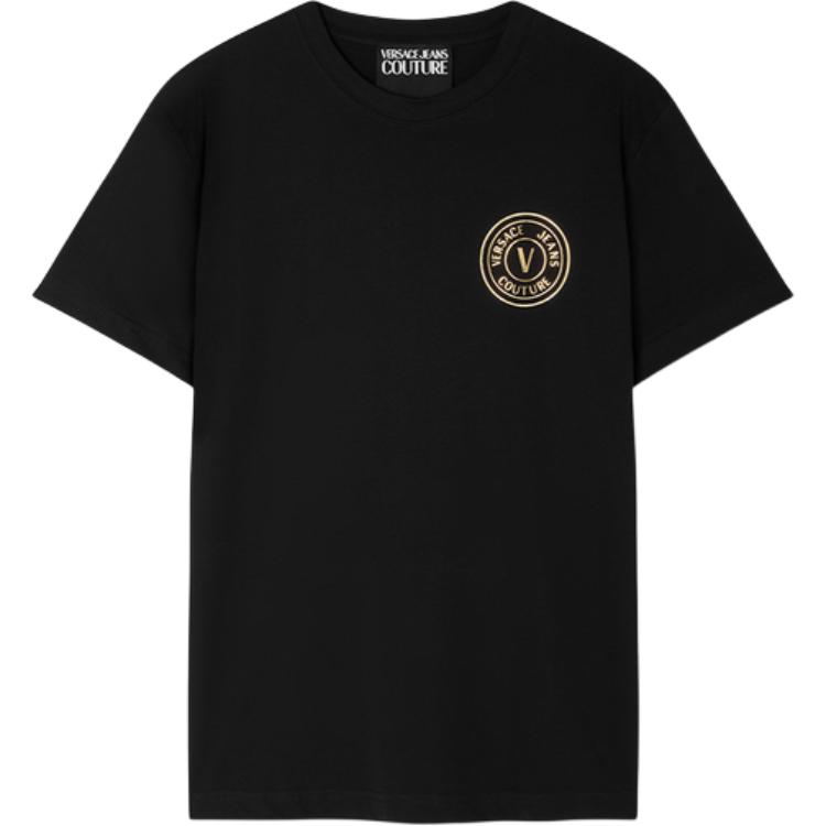 

Футболка Cotton V Emblem VERSACE, черный