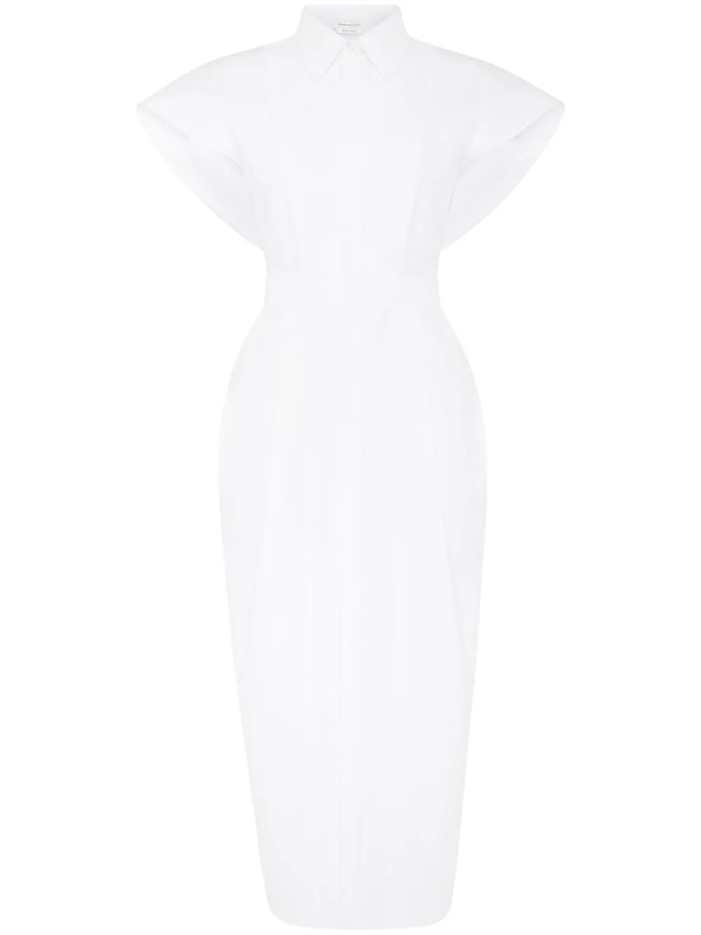 

Платье миди с короткими рукавами Alexander McQueen, белый