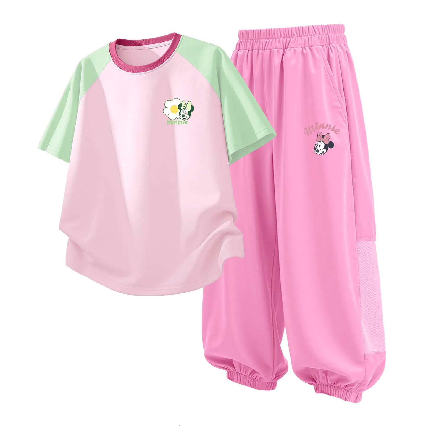 Детский спортивный костюм Casual Sportswear 2 Piece Set Disney, Di Floral K Green Pink+Di Lift K Strawberry Pink