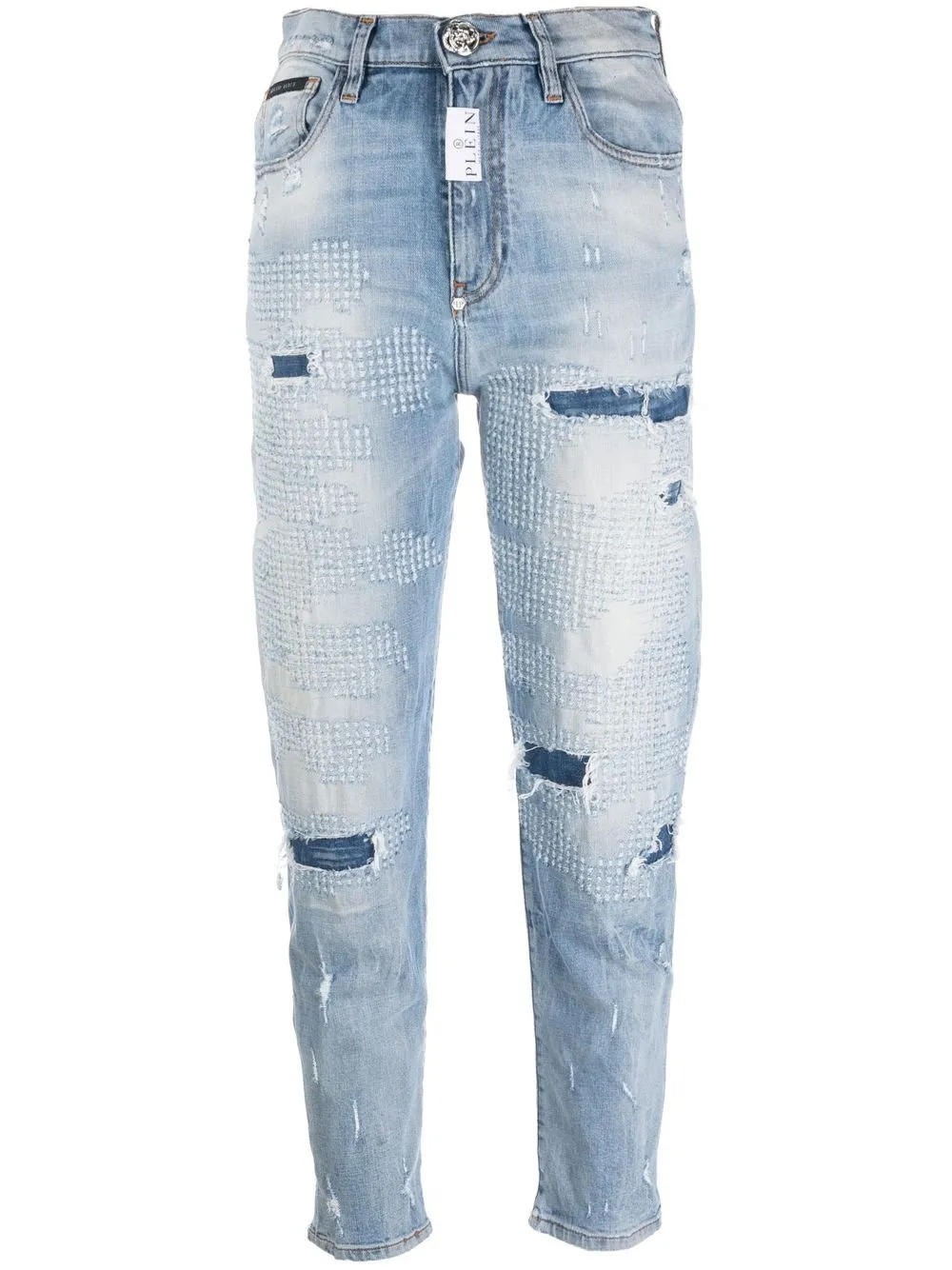 

Джинсы Distressed Mom Philipp Plein, синий