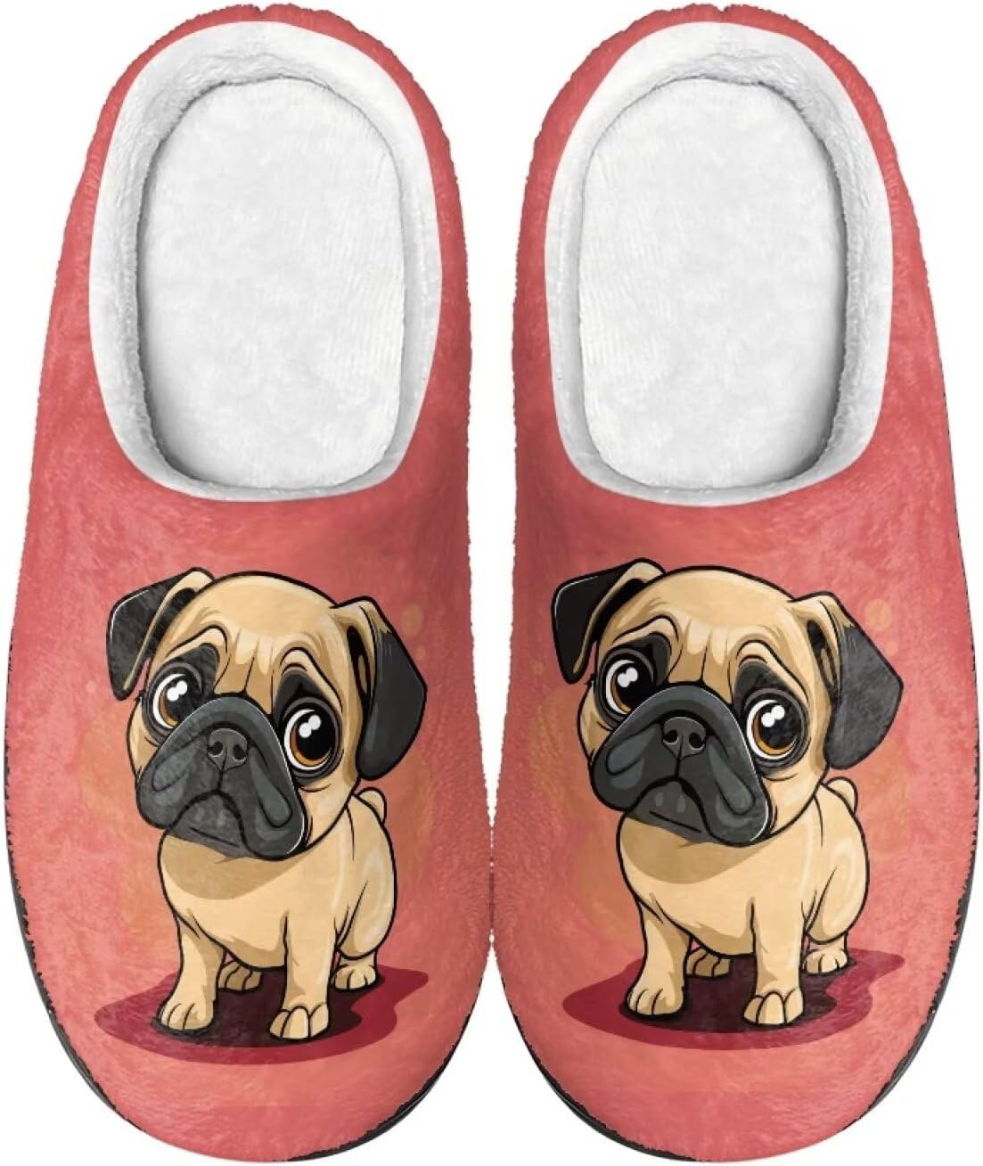 

Тапочки с животным принтом для мужчин и женщин, противоскользящие, с закрытым носком, мягкие, для дома и улицы Baxinh, розовый