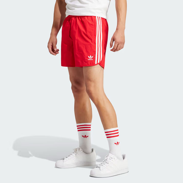 Adicolor повседневные шорты мужские красные Adidas Originals, красный — фото 4