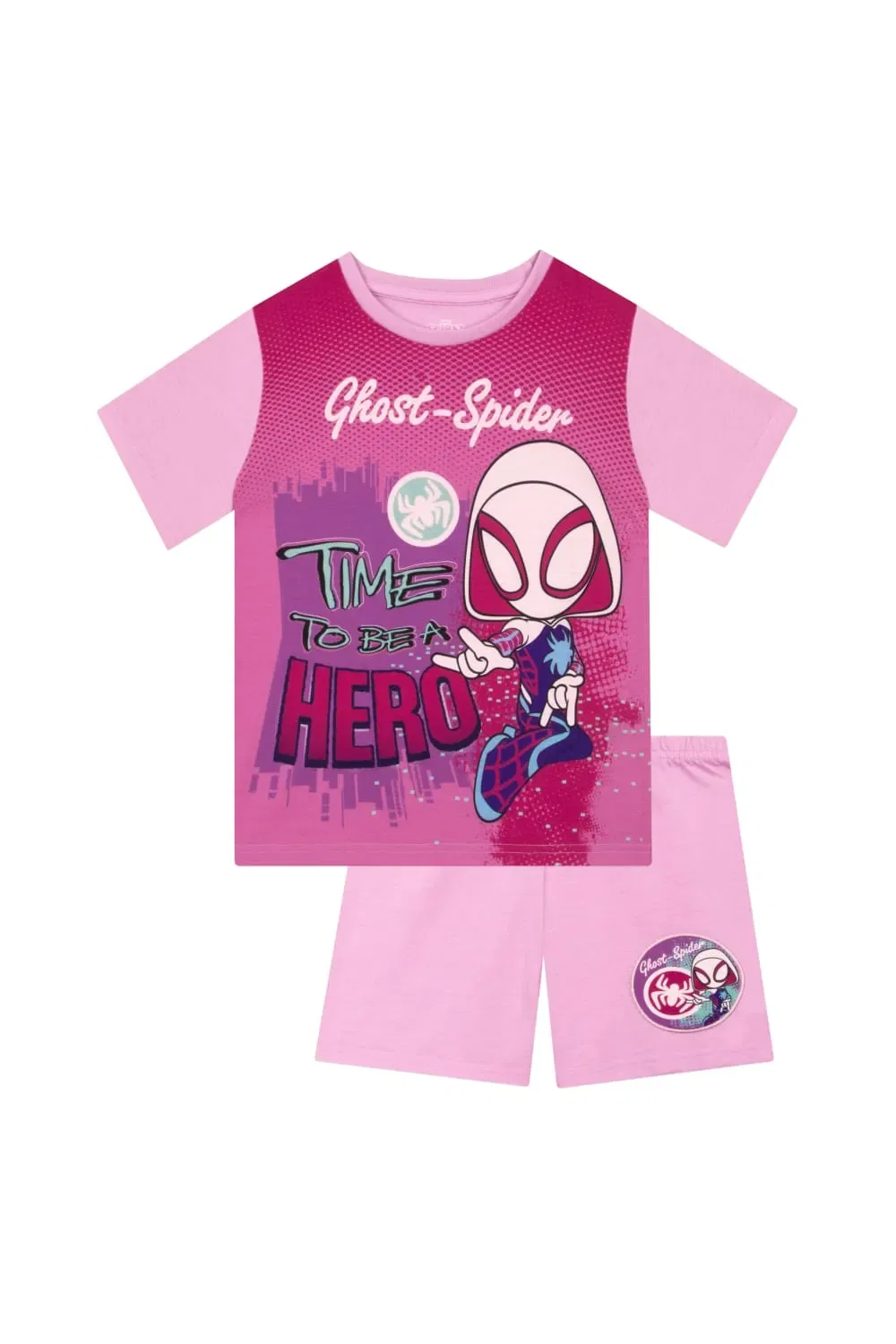 Пижама Marvel Ghost Spider с коротким рукавом, розовый