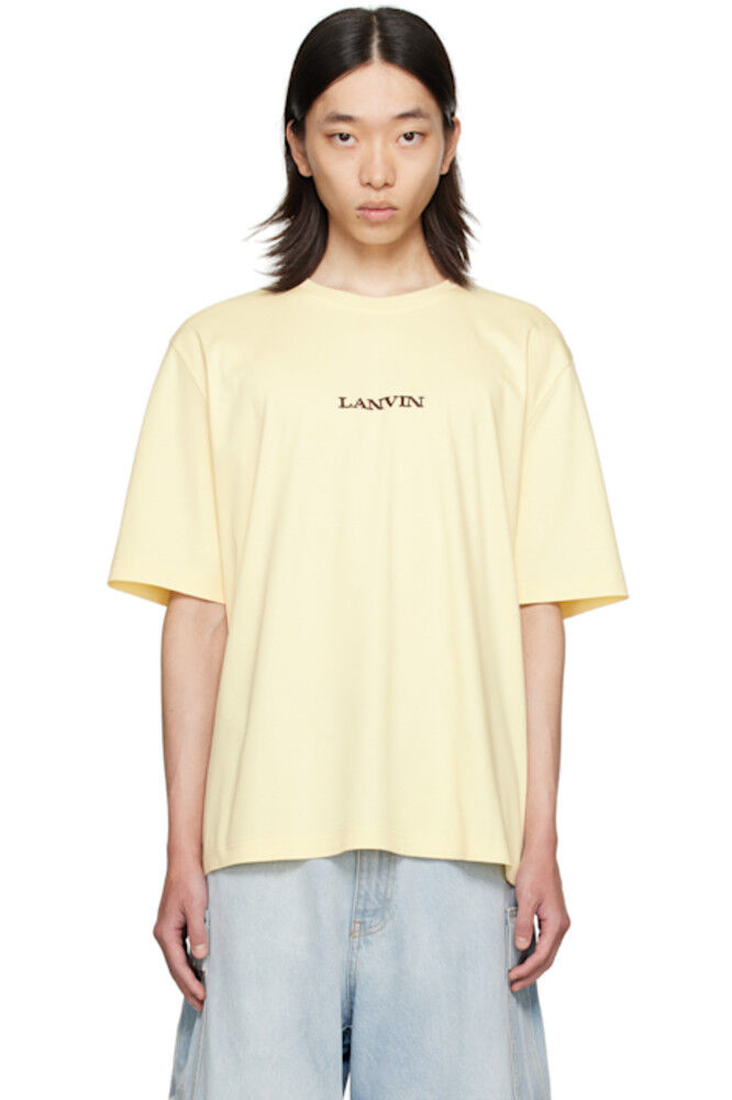

Желтая классическая футболка с вышивкой «Lanvin»