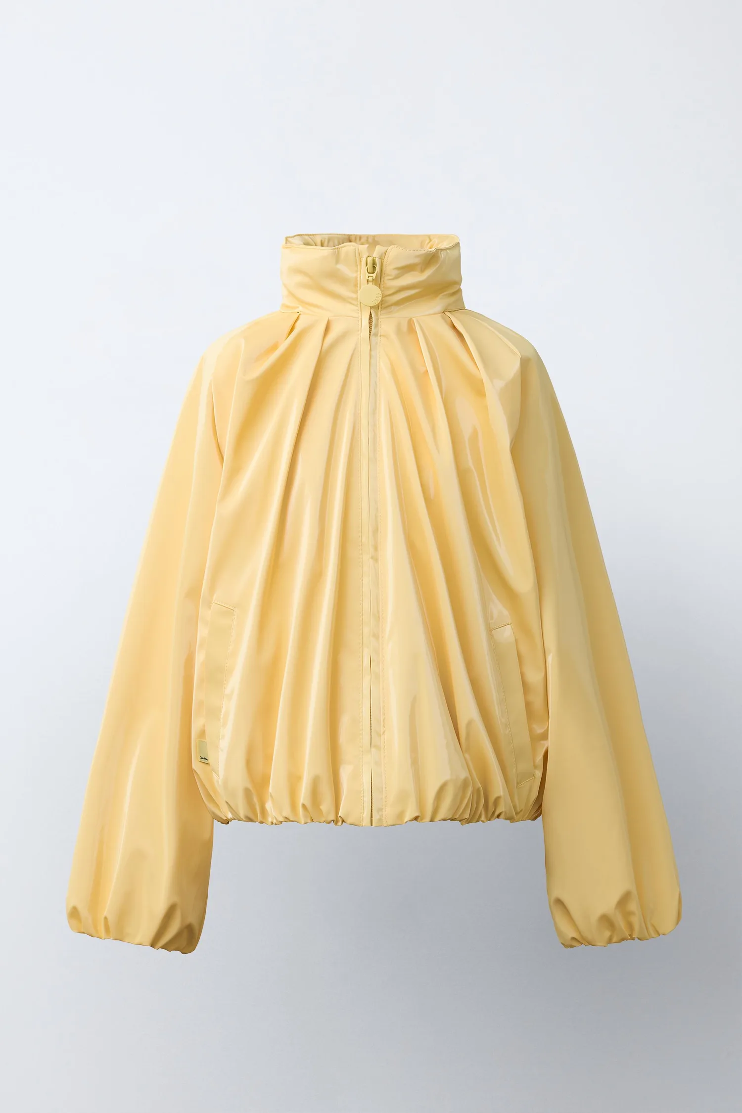 Блестящий водоотталкивающий дождевик Zara, желтый