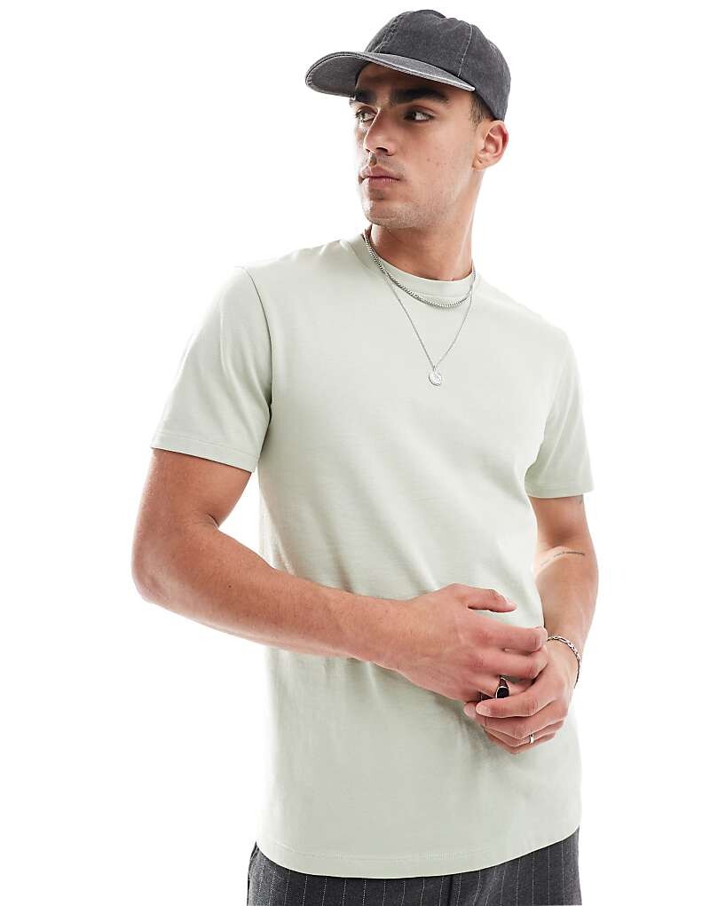 

ASOS DESIGN – Essential – светло-зеленая футболка с круглым вырезом плотностью 240 г/м²
