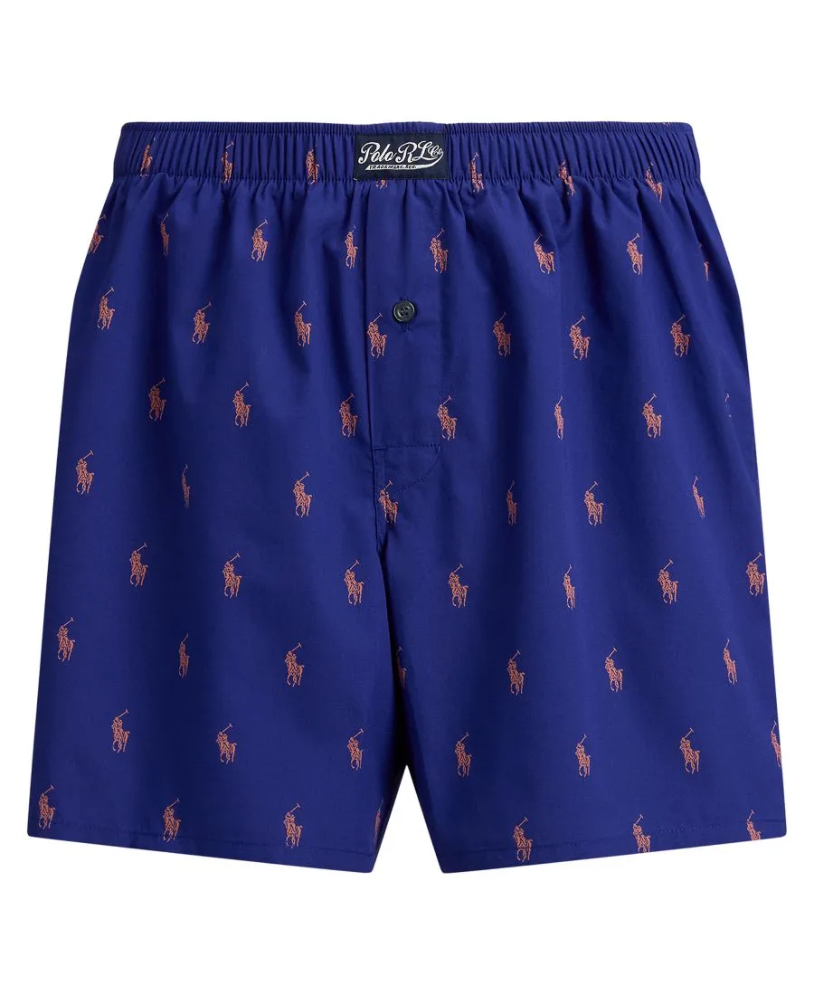 Мужские классические тканые боксерские трусы Polo Ralph Lauren, Boston Royal/ Spring Melon — фото 4