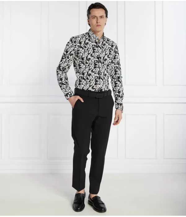 H-Hank-Kent-C1 Рубашка slim fit Boss, черный — фото 2