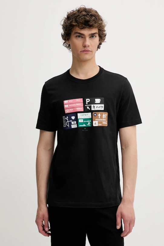 

Хлопковая футболка Ps Paul Smith, черный