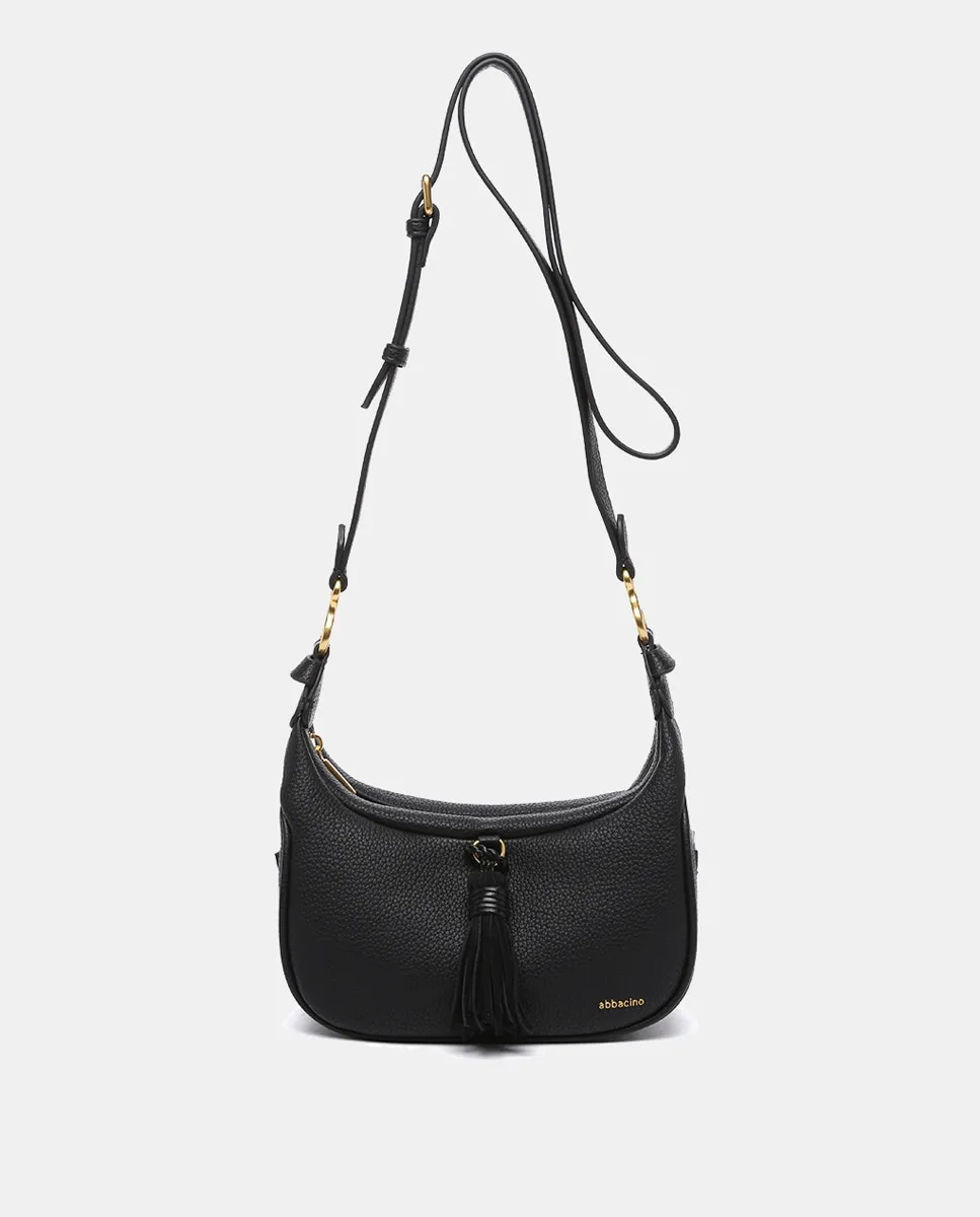

Сумка-бандо с кисточкой из переработанных материалов черная Abbacino, черный