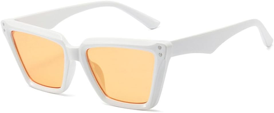 

Винтажные солнцезащитные очки «кошачий глаз» для женщин, модные очки с градиентным зеркальным покрытием, солнцезащитные очки UV400 для мужчин, панк-очки с заклепками MTZJH, White Orange