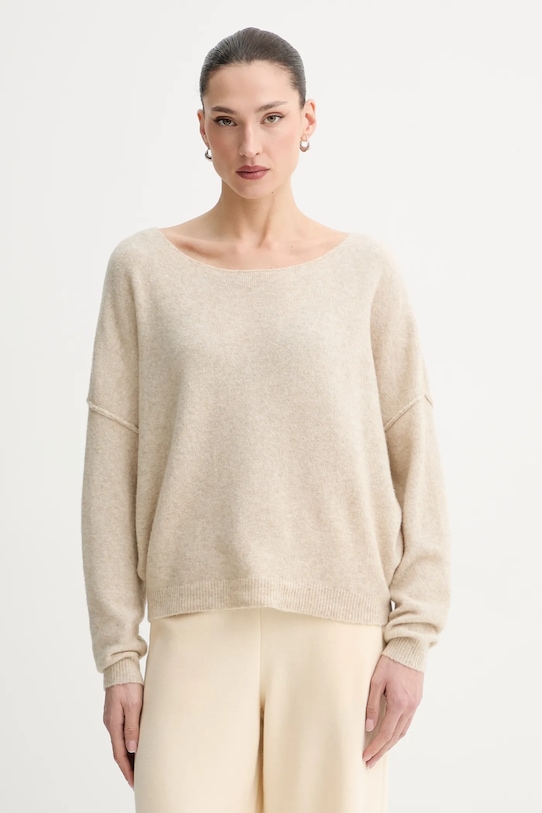 

Свитер из шерстяной смеси pull ml col bateau American Vintage, бежевый