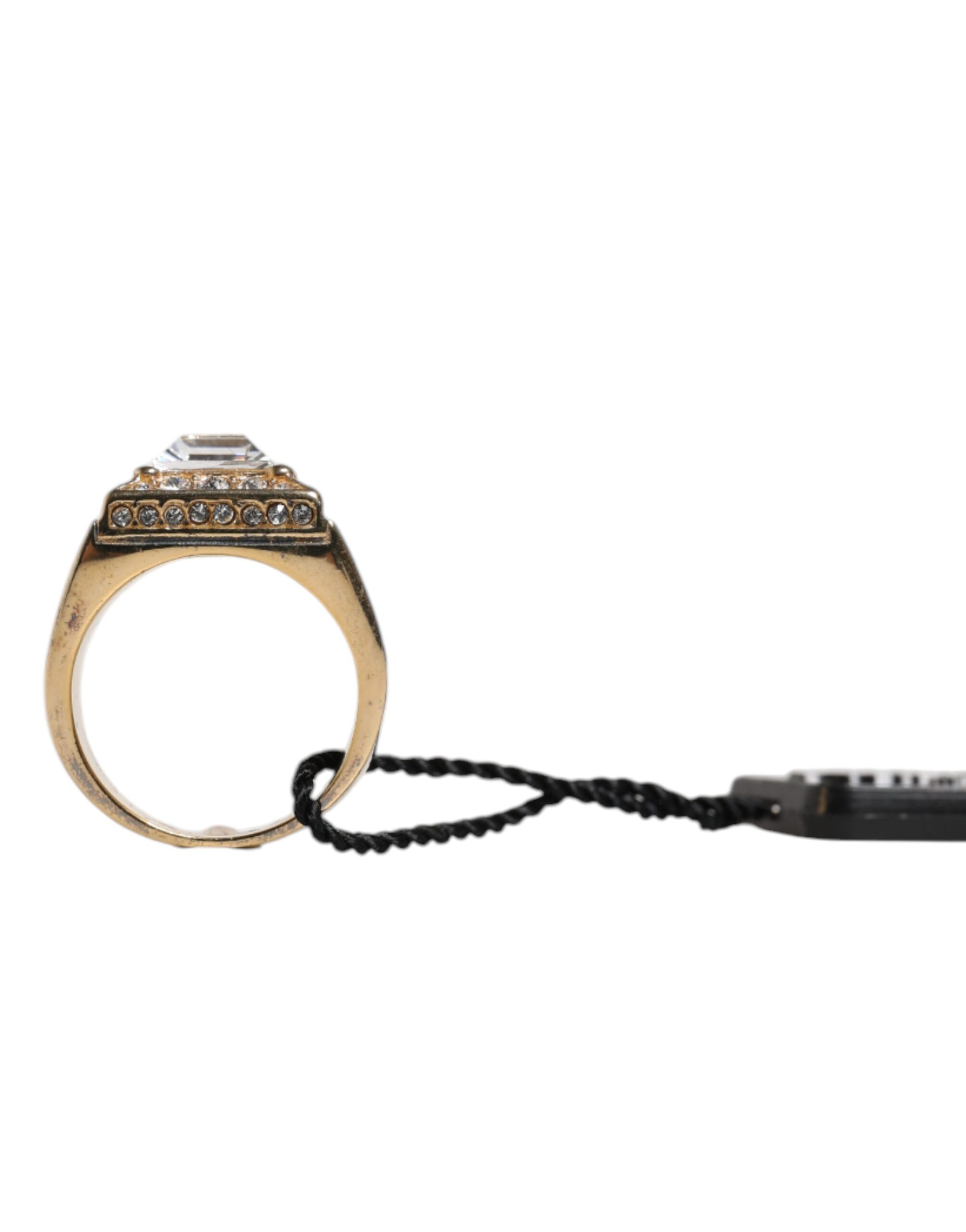 Кольцо из стерлингового серебра 925 пробы золотистого оттенка с кристаллами Dolce & Gabbana, золото — фото 2