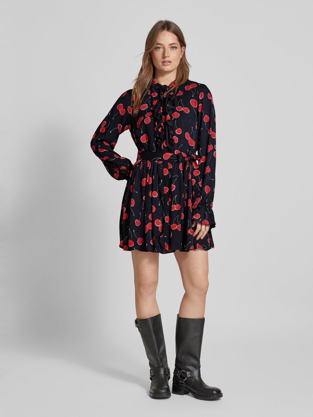 

Мини-платье с завязывающимся поясом THE KOOPLES, красный