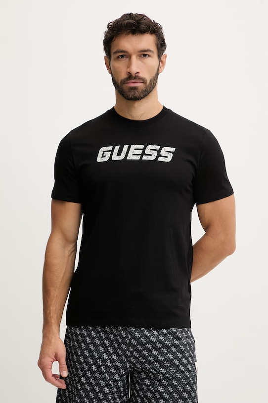 

Футболка maska из хлопка Guess, черный