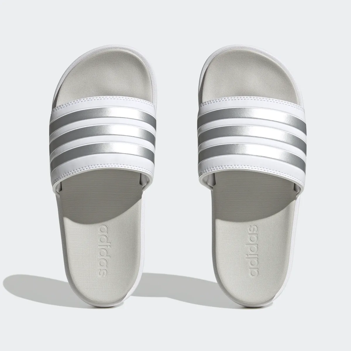Adidas Спортивные купальные сандалии "PLATFORM ADILETTE" Adidas Sportswear, цвет Cloud White / Zero Metallic / Grey One — фото 4