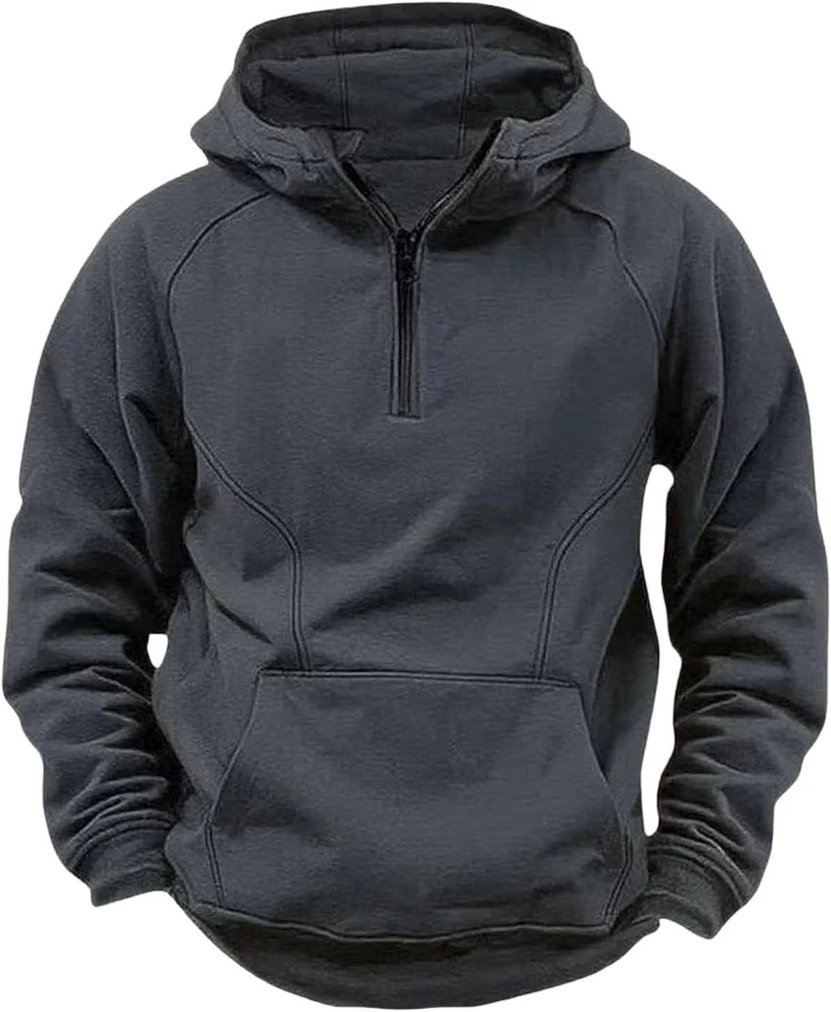 

Тактический худи для мужчин Vintage Quarter Zip с карманом-кенгуру Thatrich