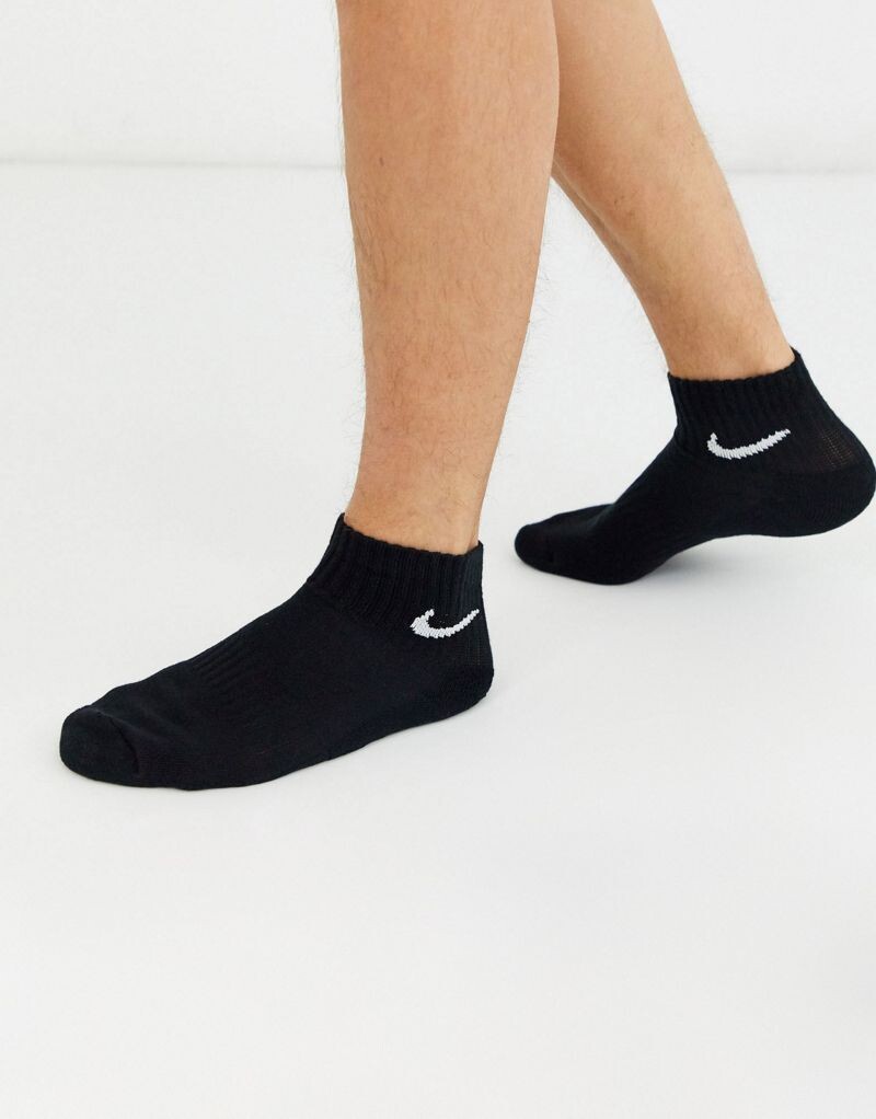 Черные носки до щиколотки из трех пар Nike Everyday Cushioned — фото 2