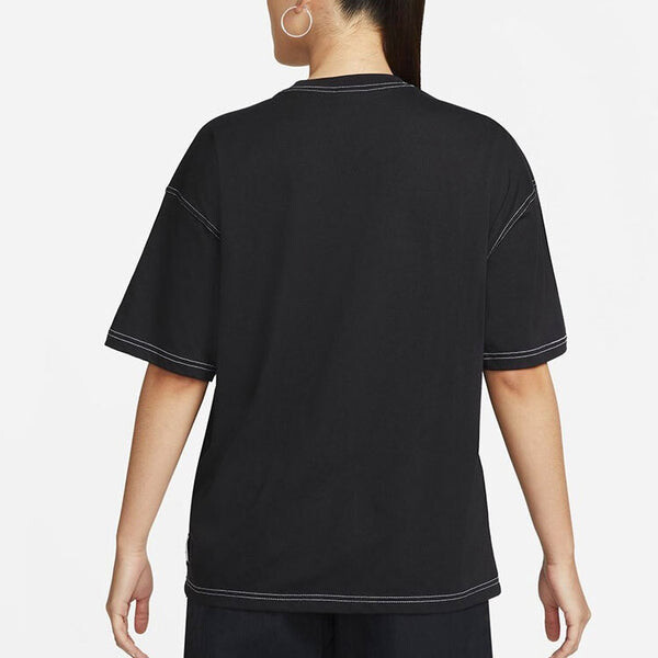 Футболка (WMNS) Nike SS22 Logo Printing Casual Round Neck Short Sleeve Black T-Shirt, черный — фото 4