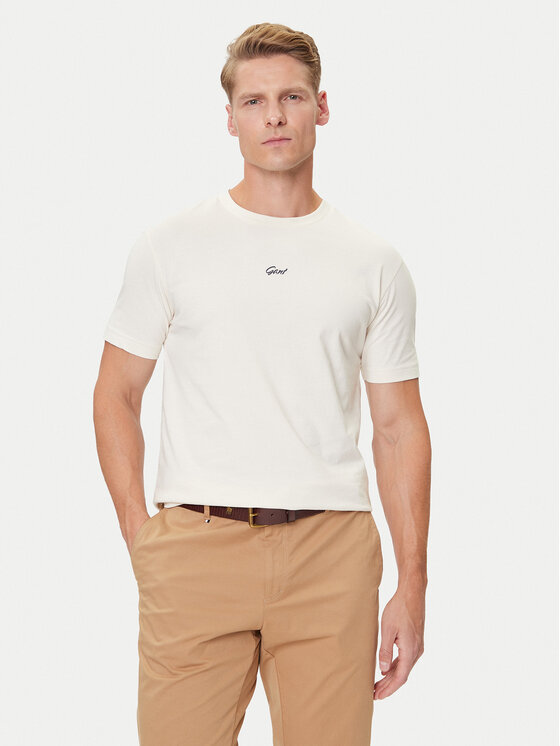 

Футболка regular fit Small Graphic 2003343 Gant, экрю