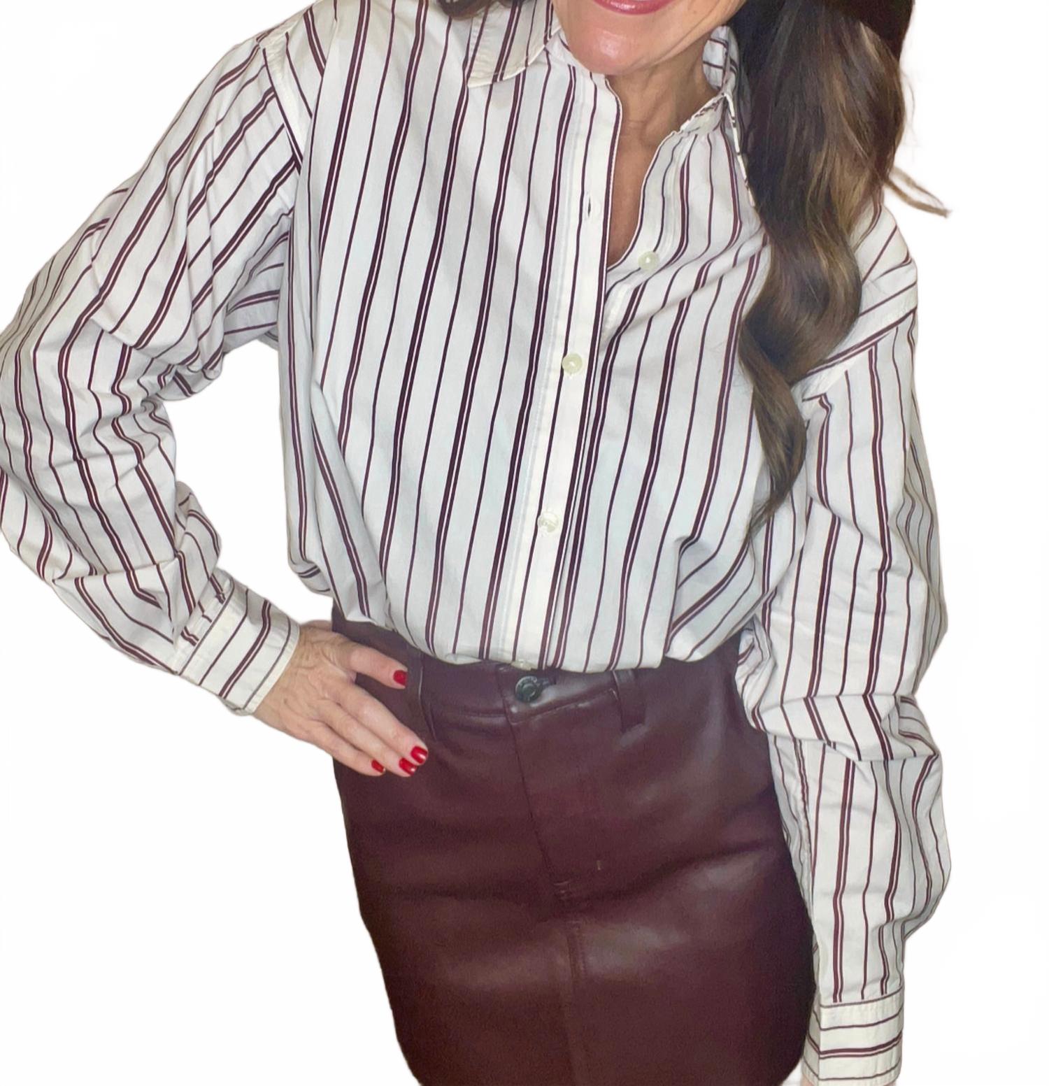 

PISTOLA Женская блузка Finlay в бордовую полоску белого цвета