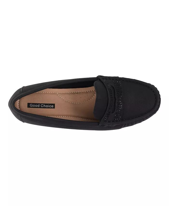 Женские мокасины для вождения с декором в виде орла GC Shoes, черный — фото 4