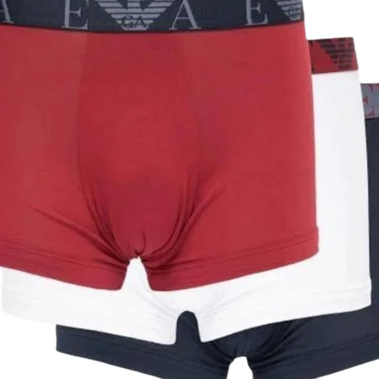 Боксеры 3 шт Emporio Armani Красный+Белый+Синий — фото 3