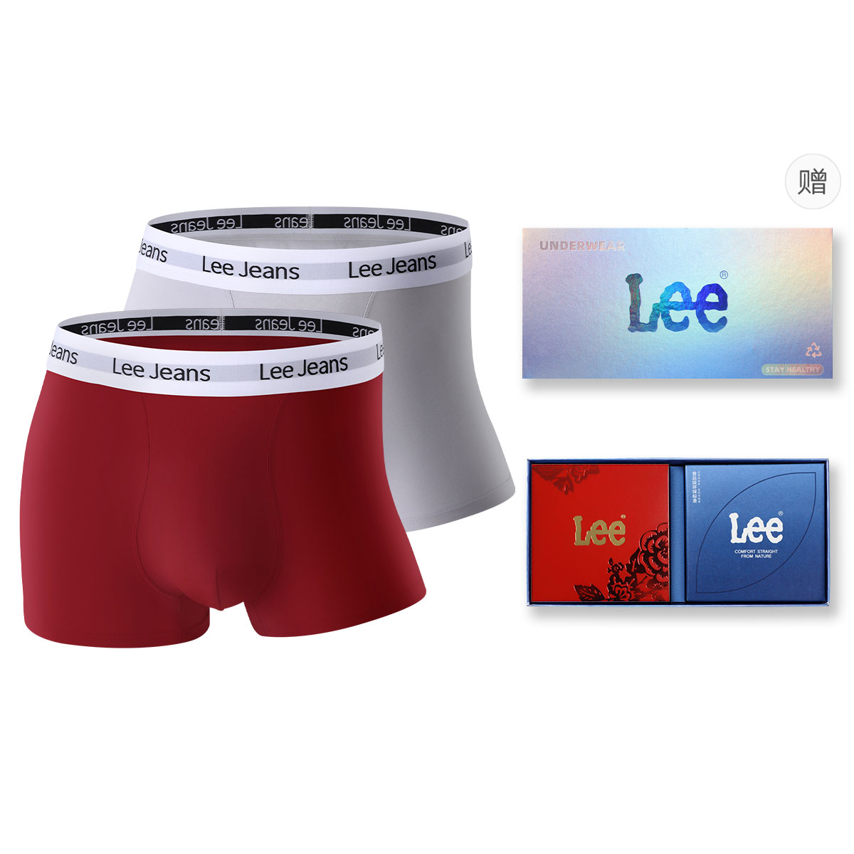 

Трусы мужские подарочный набор из 2 полосок Lee, серый