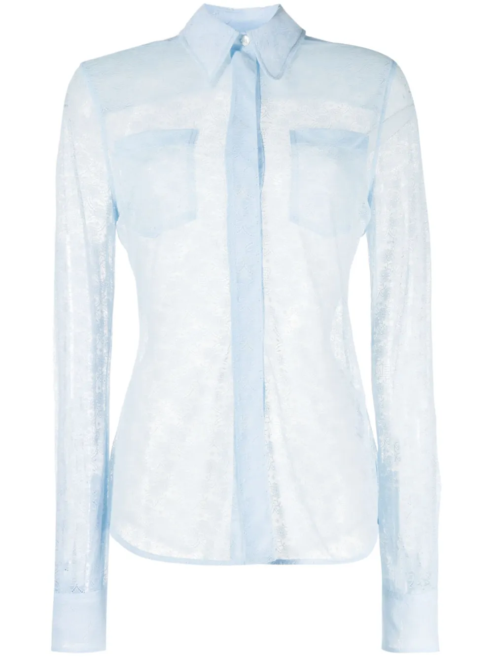 

Кружевная рубашка с длинными рукавами VICTORIA BECKHAM, синий