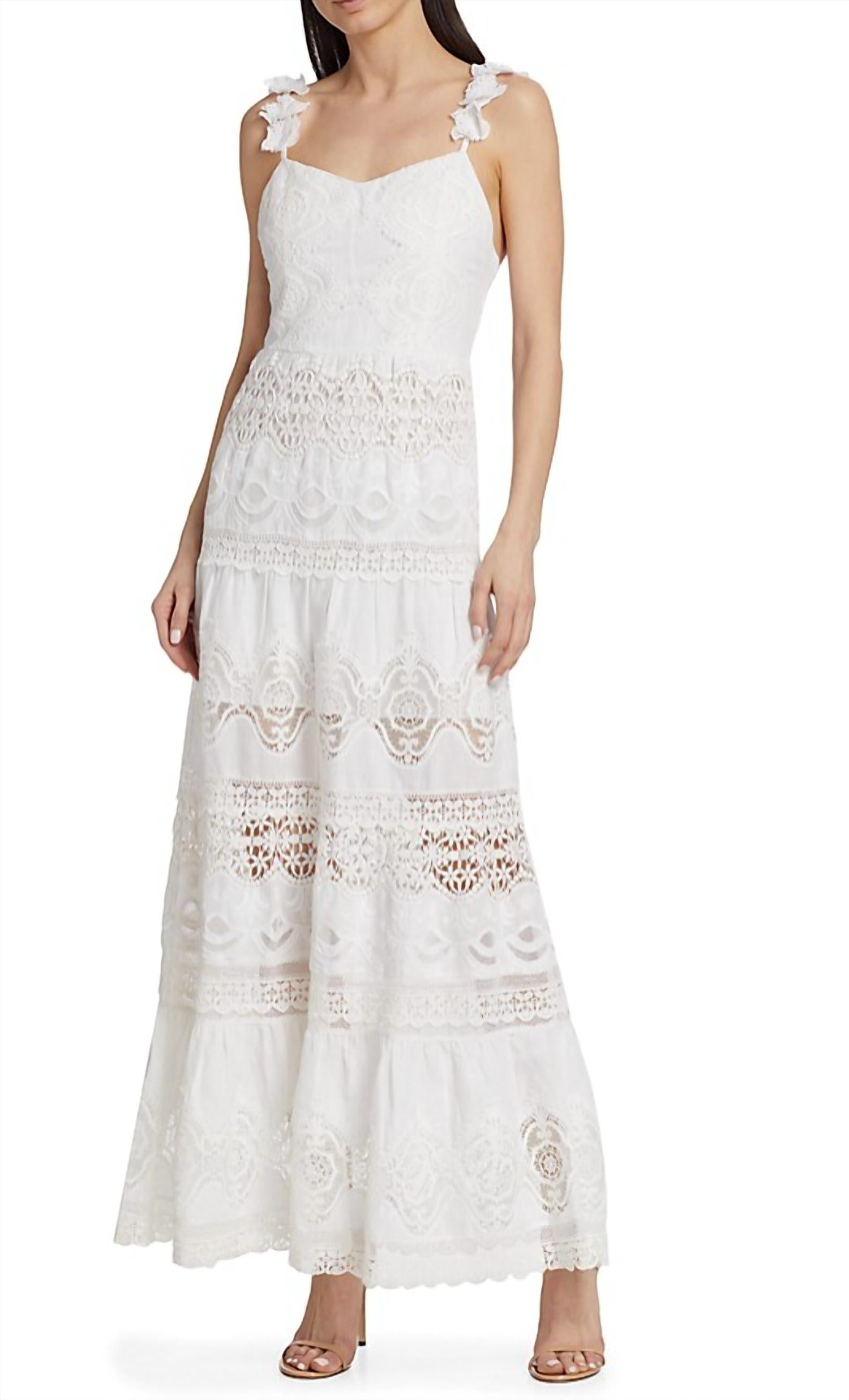 

Платье миди Alora с вышивкой в ​​форме сердца, белое alice + olivia