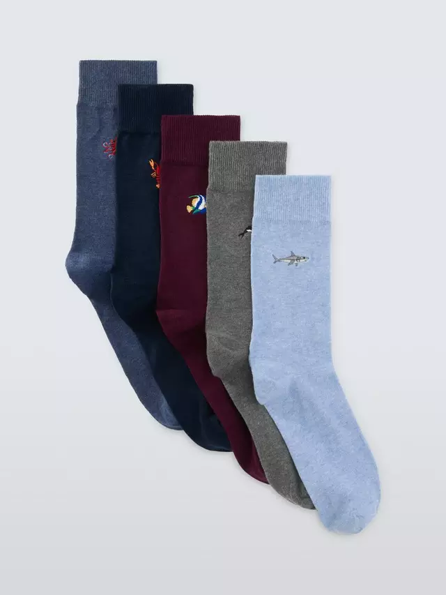 

Носки John Lewis Embroidered Undersea 5 шт, разноцветный