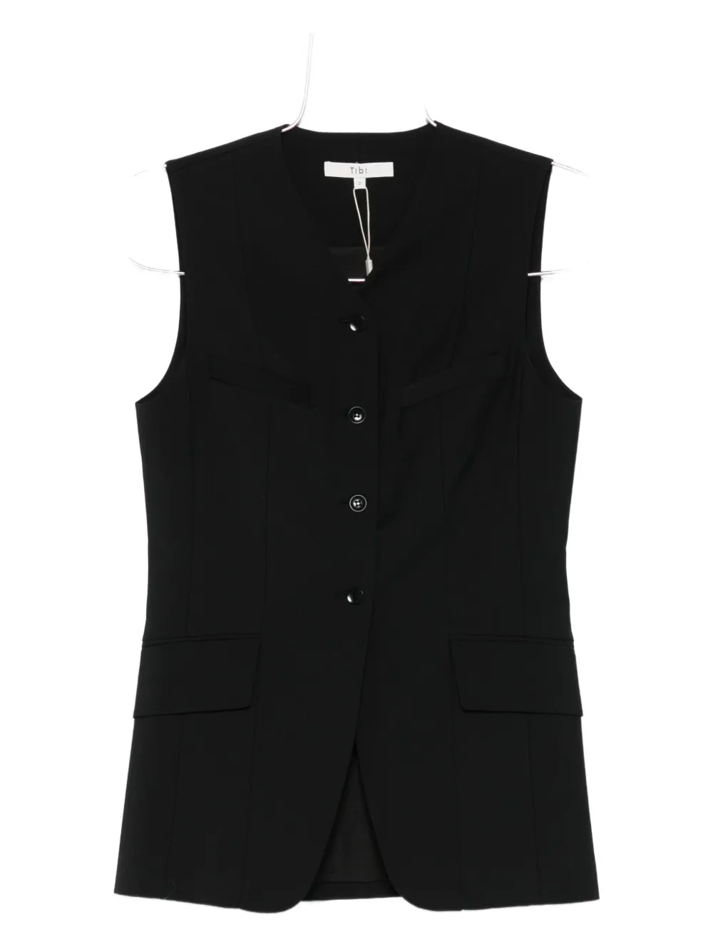 

Жилет с V-образным вырезом Tibi, черный