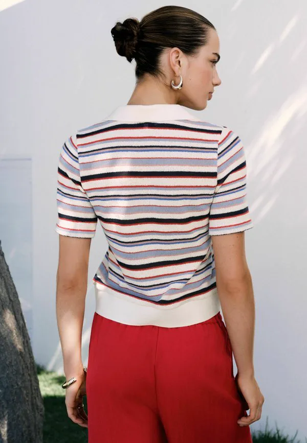 Рубашка-Поло с коротким рукавом стандартного кроя Next, Multi Stripe — фото 4