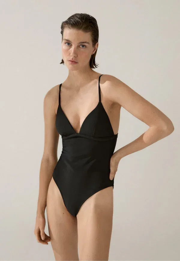 Купальник треугольный Massimo Dutti, черный