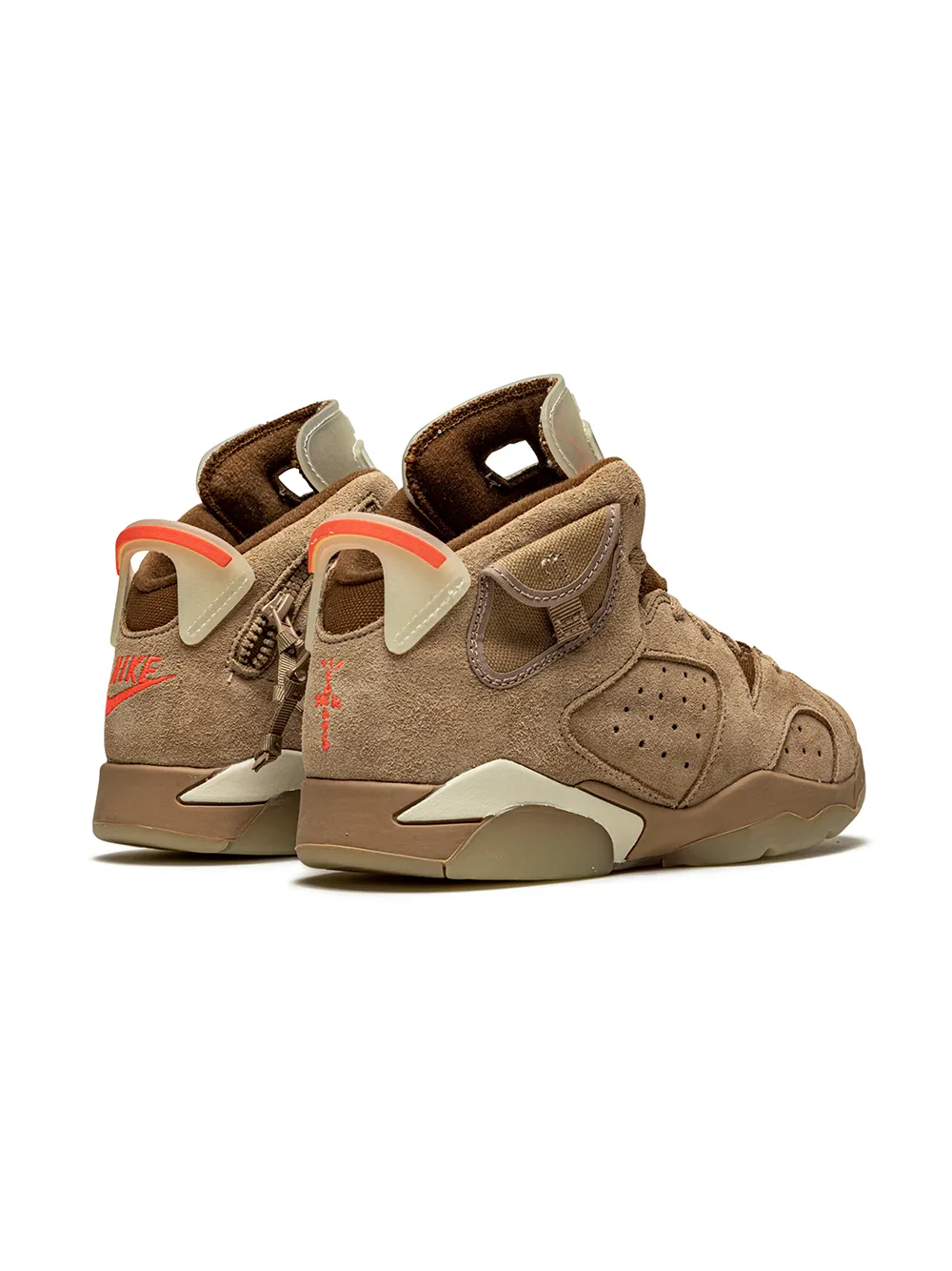 Кроссовки Air Jordan 6 Retro British Khaki из коллаборации с Travis Scott Jordan Kids, коричневый — фото 3