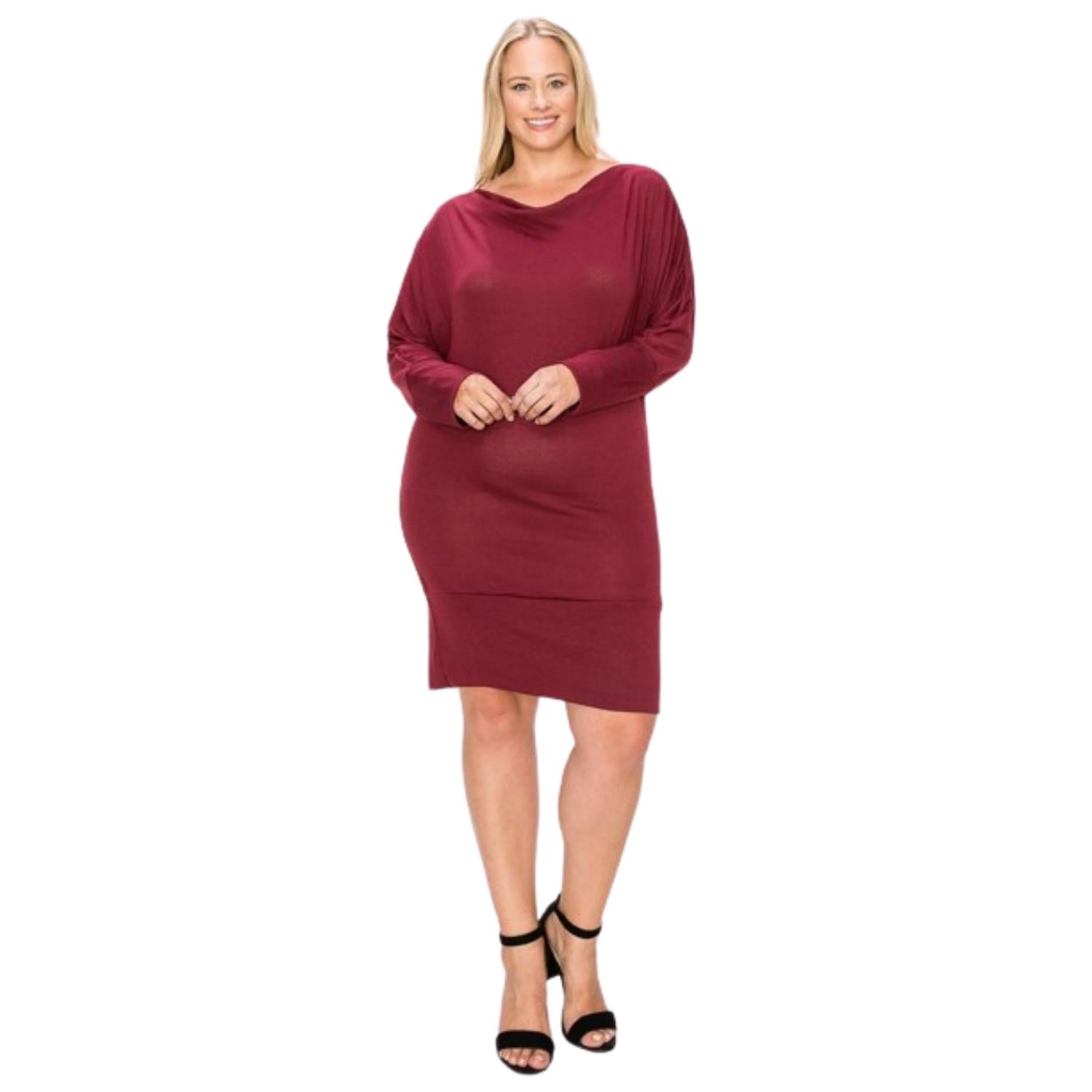 

Платье с длинными рукавами и драпировкой на шее FASHNZFAB, цвет burgundy