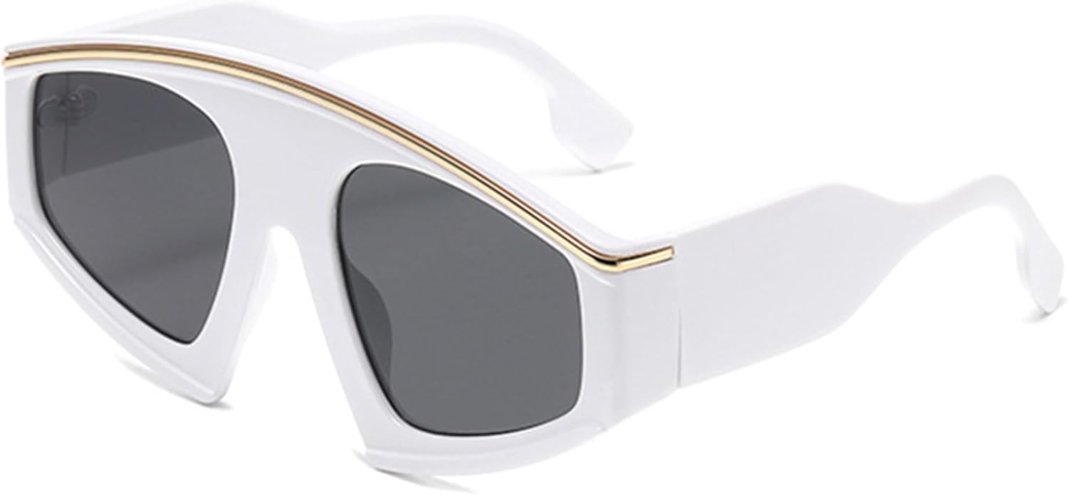 

bullabulling Модные солнцезащитные очки большого размера «кошачий глаз» для женщин, винтажные солнцезащитные очки с градиентом для вождения, солнцезащитные очки UV400 для мужчин, White