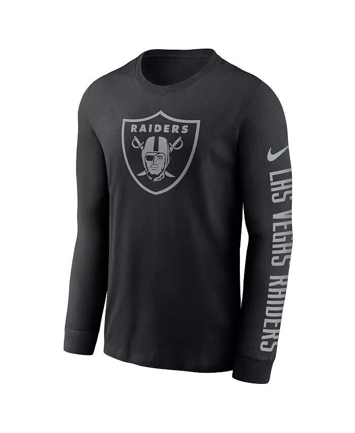 Мужская черная футболка с надписью и логотипом Las Vegas Raiders RFLCTV Nike — фото 3