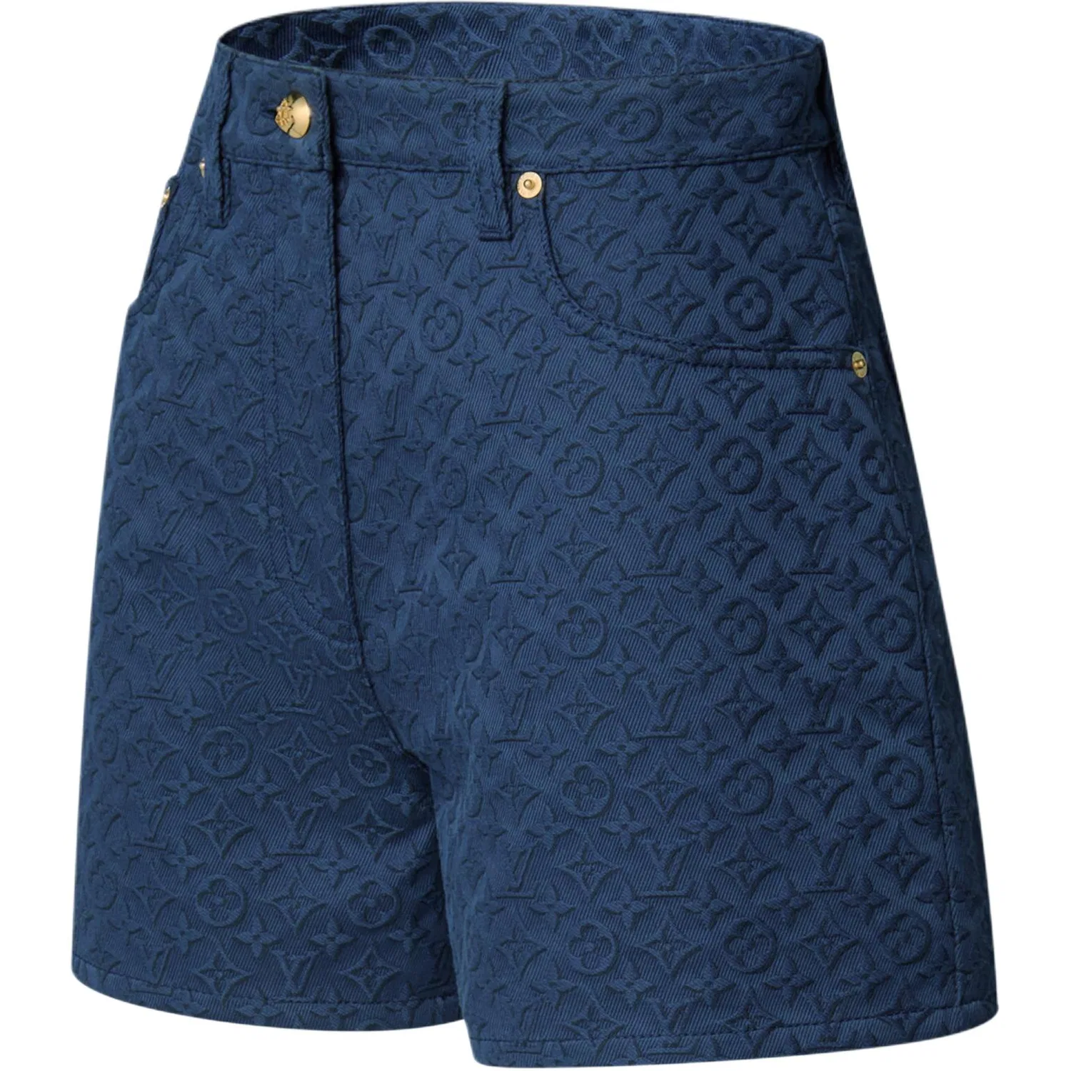 Джинсовые шорты Louis Vuitton Monogram SS26 синие — фото 4