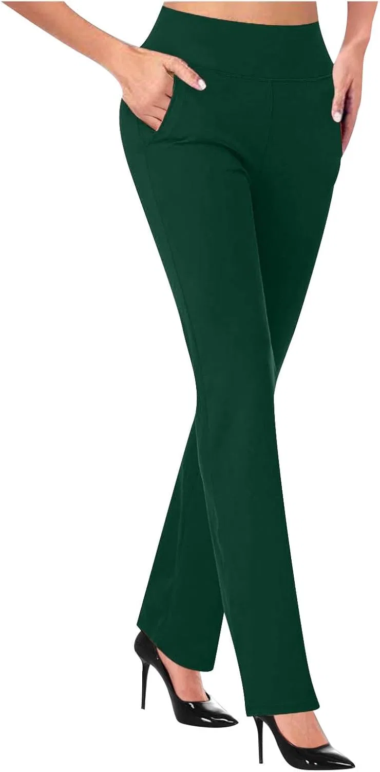 Женские брюки для йоги с высокой талией, прямые, army Green