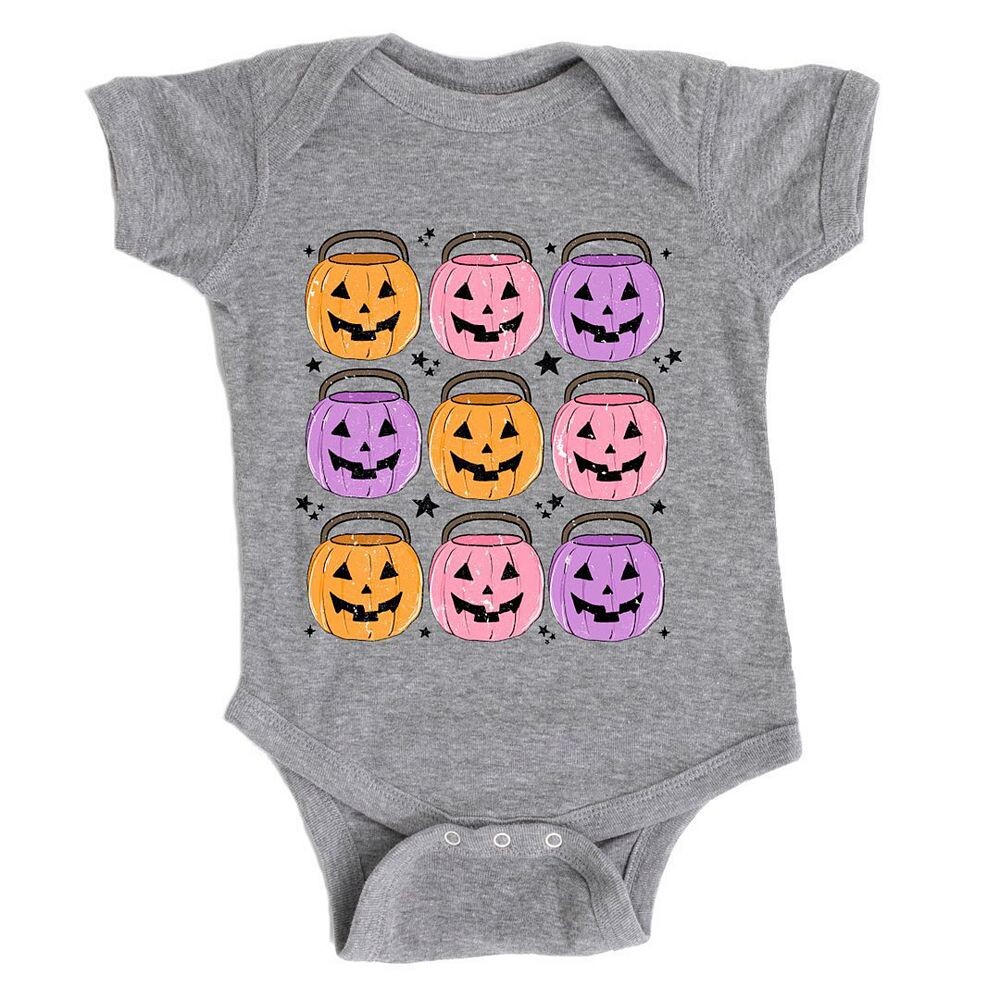 

Хэллоуин Candy Bucket Chart Детское боди The Juniper Shop, цвет Heather Grey