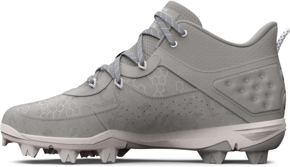 

Кроссовки Under Armour Mens Harper 8 Mid RmBaseball, (101) Baseball Gray/Baseball Gray/Halo Gray