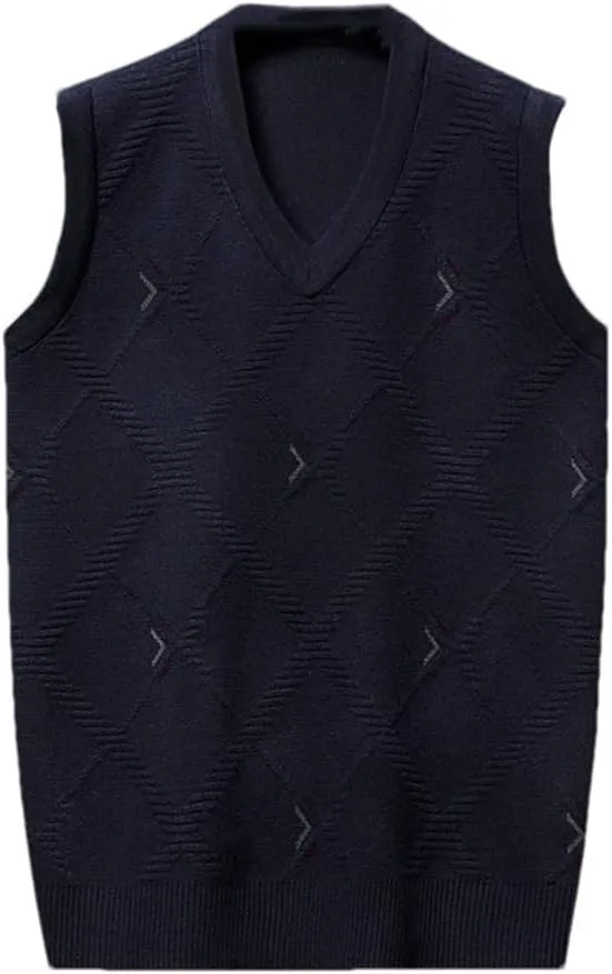 

Мужской безрукавный свитер-пуловер с полосками