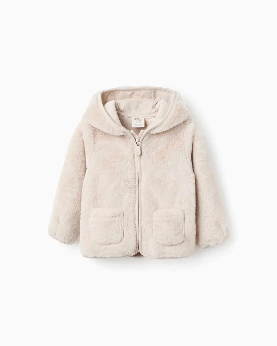 

Толстовка для девочки с капюшоном и молнией Zippy, бежевый