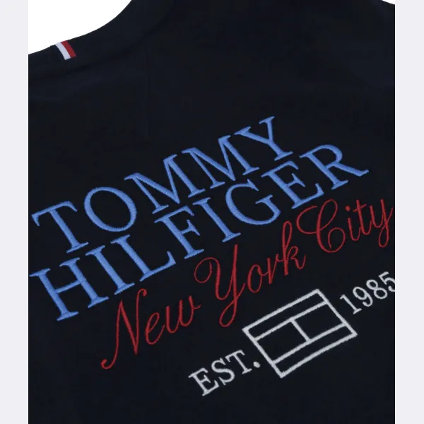Футболка стандартного кроя с вышитым логотипом на спине Tommy Hilfiger, синий — фото 3