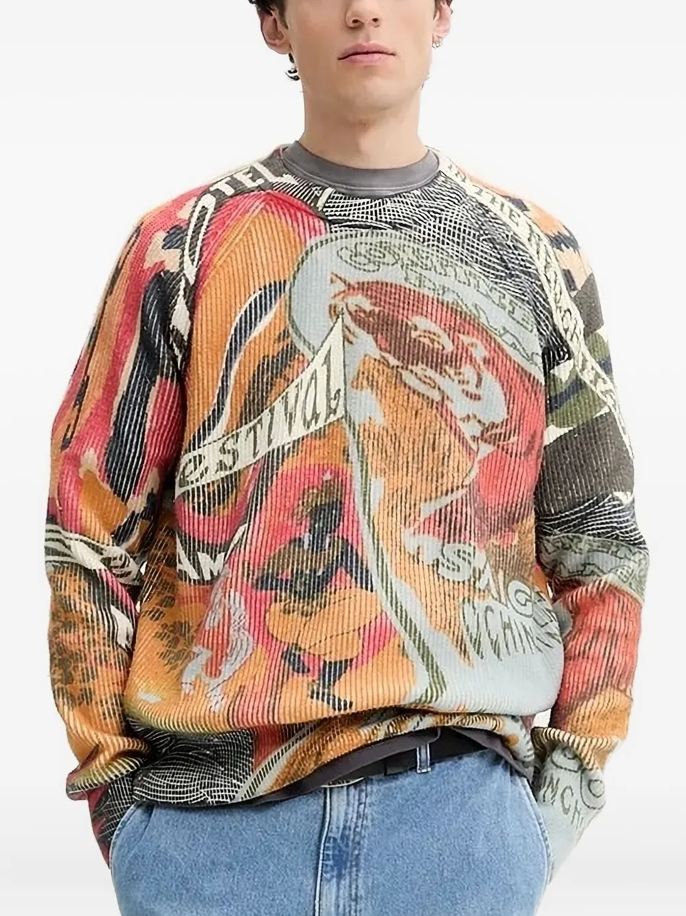 

Свитер ребристой вязки Desigual, оранжевый