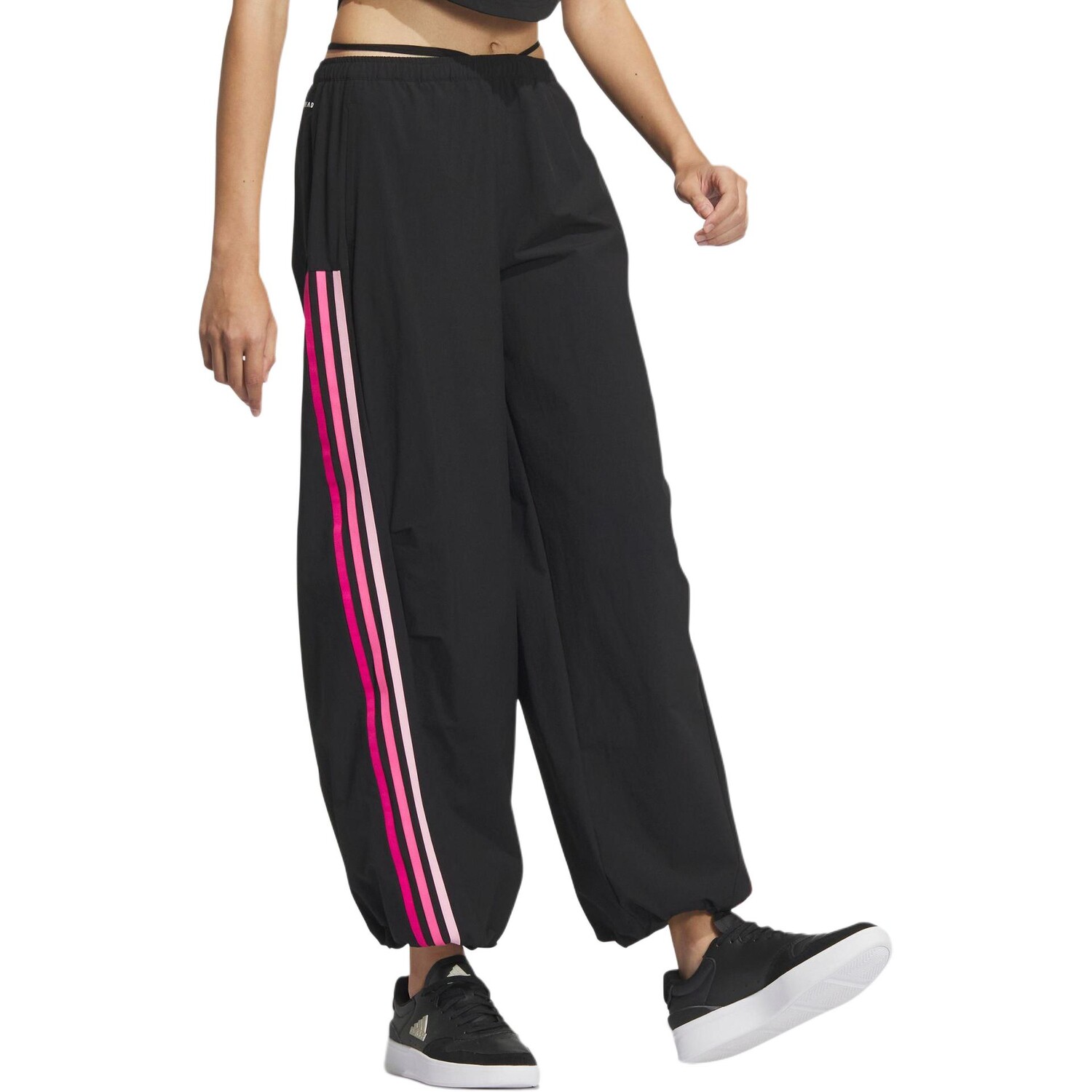 Повседневные брюки женские черные/пурпурные Adidas — фото 3