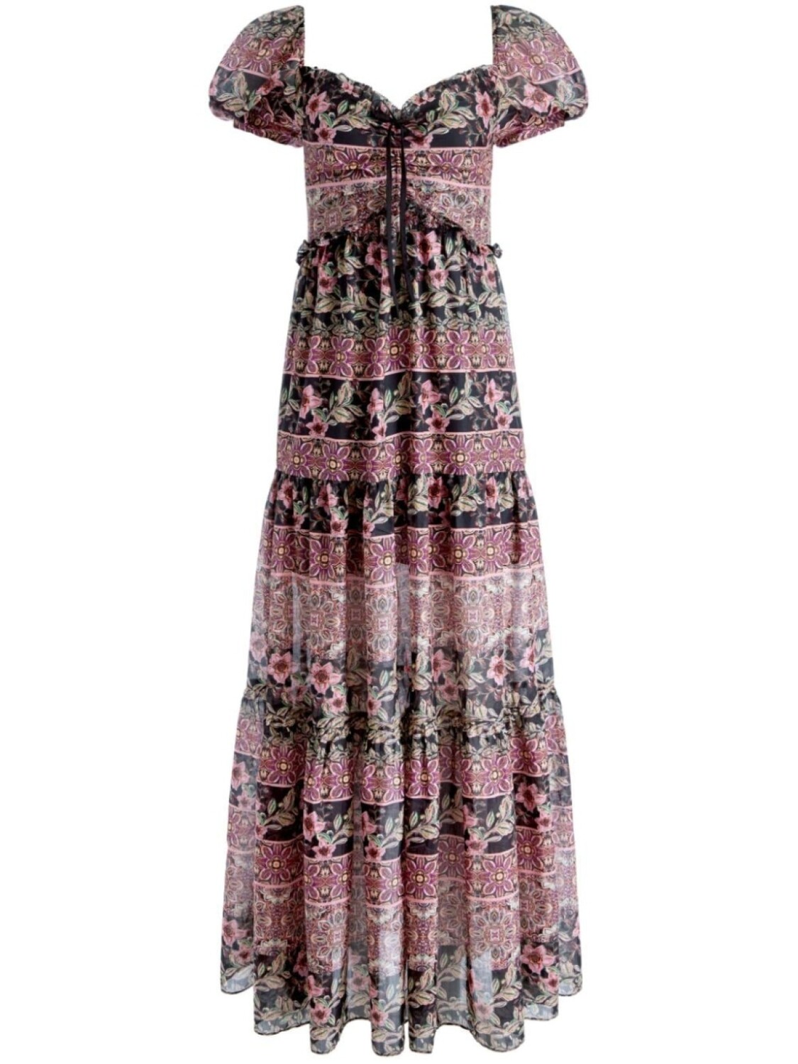 

Ярусное платье макси Andrea alice + olivia, красный